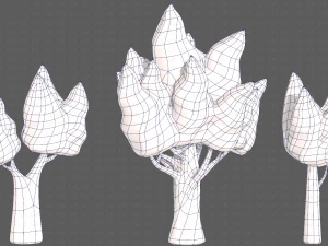 Trees Cartoon V19 3D Model