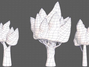 Trees Cartoon V19 3D Model