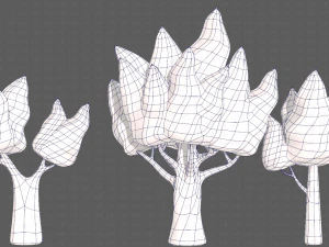 Trees Cartoon V19 3D Model