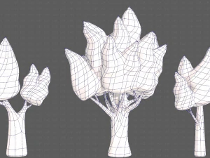 Trees Cartoon V19 3D Model