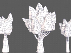 Trees Cartoon V19 3D Model