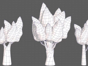Trees Cartoon V19 3D Model