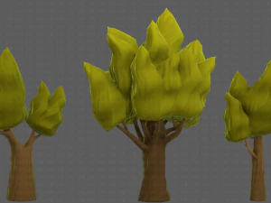 Trees Cartoon V19 3D Model