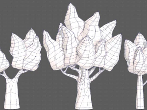 Trees Cartoon V19 3D Model