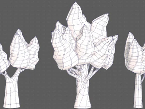Trees Cartoon V19 3D Model
