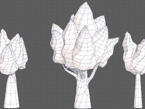 Trees Cartoon V19 3D Model