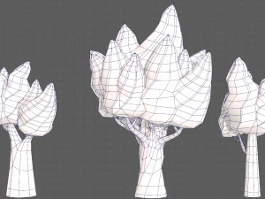 Trees Cartoon V19 3D Model