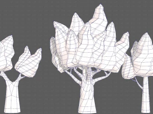 Trees Cartoon V19 3D Model