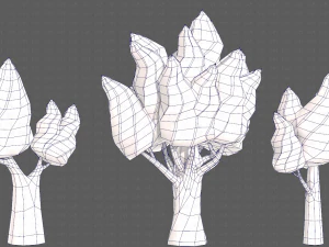 Trees Cartoon V19 3D Model