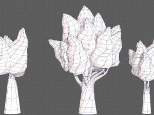 Trees Cartoon V19 3D Model