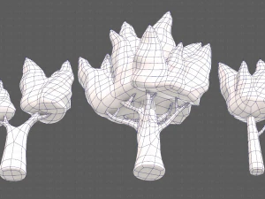 Trees Cartoon V19 3D Model