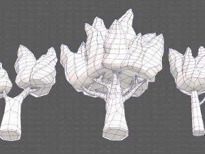Trees Cartoon V19 3D Model