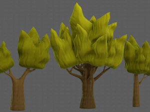 Trees Cartoon V19 3D Model