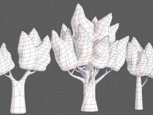 Trees Cartoon V19 3D Model
