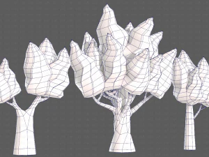 Trees Cartoon V19 3D Model