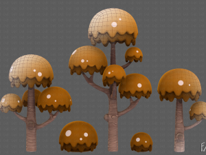 Trees Cartoon V20 3D Model