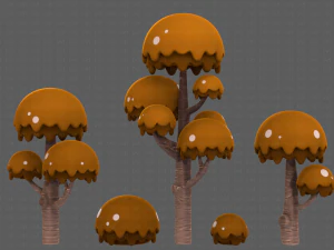 Trees Cartoon V20 3D Model