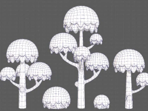 Trees Cartoon V20 3D Model