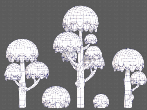 Trees Cartoon V20 3D Модель