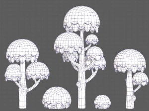 Trees Cartoon V20 3D Model