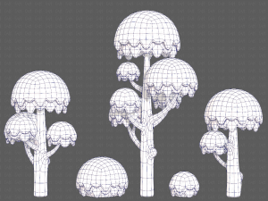 Trees Cartoon V20 3D Модель