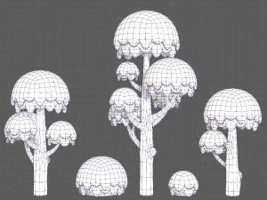Trees Cartoon V20 3D Model