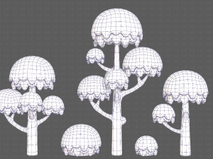 Trees Cartoon V20 3D Модель