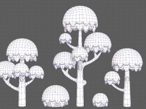 Trees Cartoon V20 3D Model