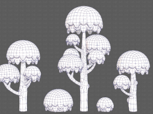 Trees Cartoon V20 3D Модель
