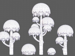 Trees Cartoon V20 3D Model