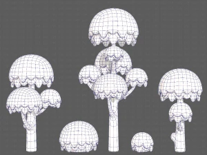 Trees Cartoon V20 3D Model