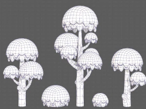 Trees Cartoon V20 3D Model