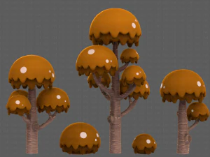Trees Cartoon V20 3D Model