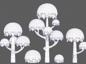 Trees Cartoon V20 3D Model