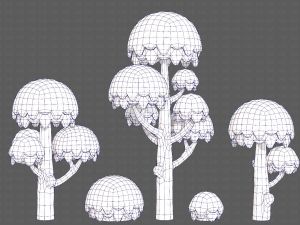 Trees Cartoon V20 3D Модель