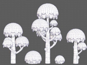 Trees Cartoon V20 3D Model