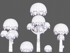 Trees Cartoon V20 3D Модель