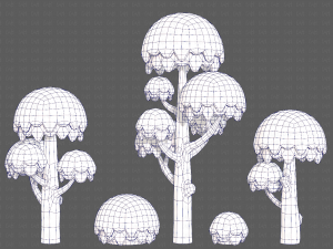 Trees Cartoon V20 3D Модель