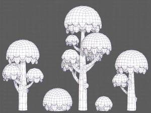 Trees Cartoon V20 3D Model