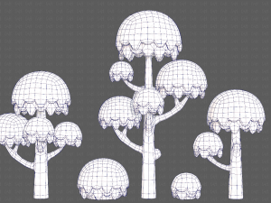Trees Cartoon V20 3D Модель