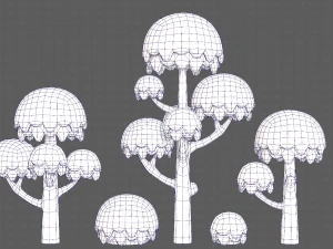Trees Cartoon V20 3D Model