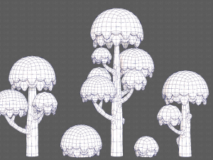 Trees Cartoon V20 3D Модель