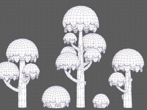 Trees Cartoon V20 3D Model