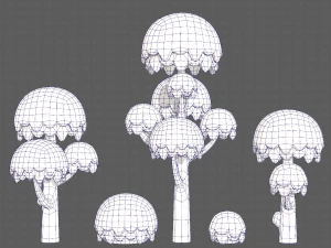 Trees Cartoon V20 3D Model