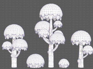 Trees Cartoon V20 3D Модель