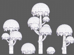 Trees Cartoon V20 3D Model
