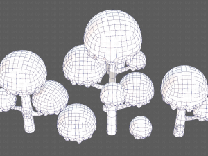 Trees Cartoon V20 3D Модель