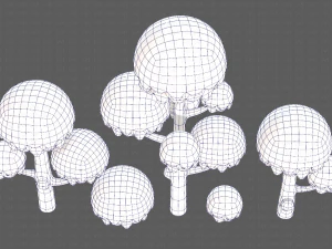 Trees Cartoon V20 3D Model