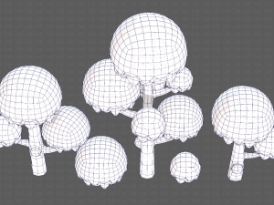 Trees Cartoon V20 3D Модель