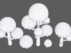 Trees Cartoon V20 3D Model